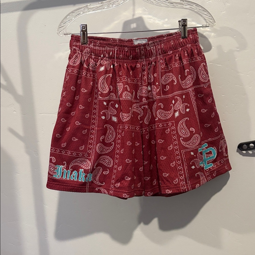 Inaka Power Maroon Paisley shorts